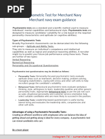 Psychometric Test