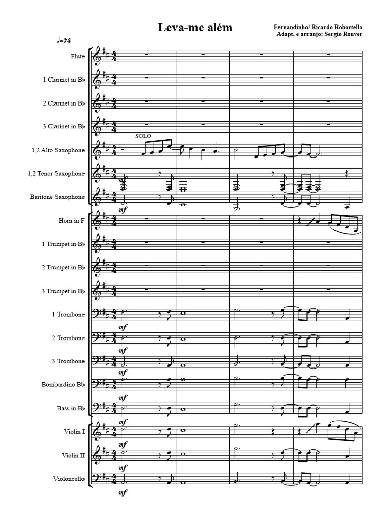 Leva-Me Além - GRADE | PDF | Saxophone | Brass Instruments