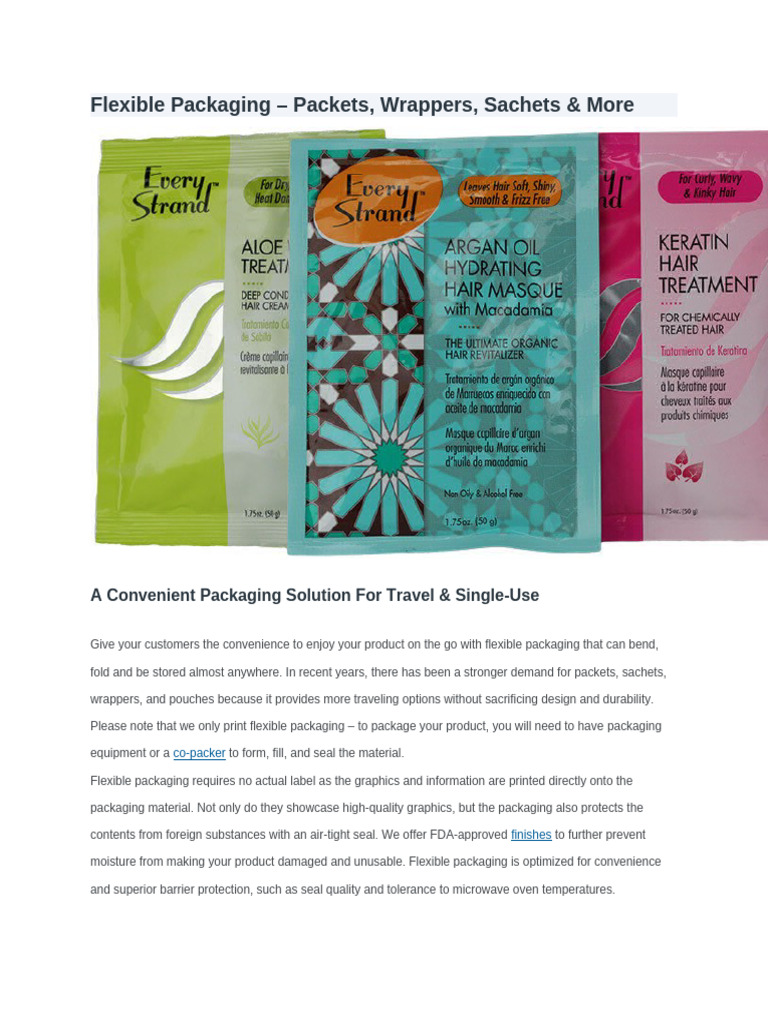 Flexible Single-Serve Packaging Solutions | PDF | Graphic Design