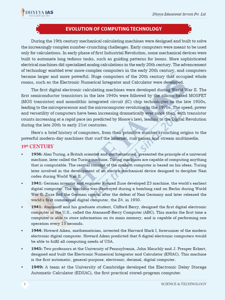 Evolution of Computing Technology History | PDF | Radio Spectrum ...