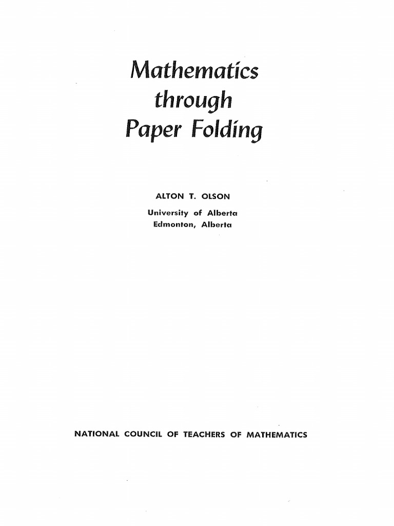 Mathematics Through Paper Folding | PDF