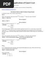 Download MP EM Ass 5 Applications of Gausss Law by BlueAstro SN79334925 doc pdf