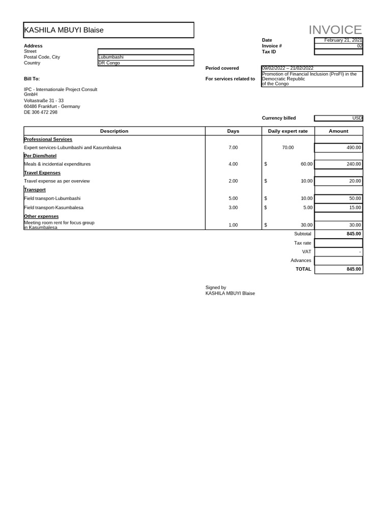 Blaise 1 pdf per diem money