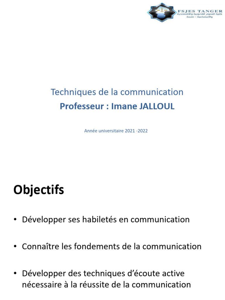 Techniques de communication efficace | PDF | la communication ...