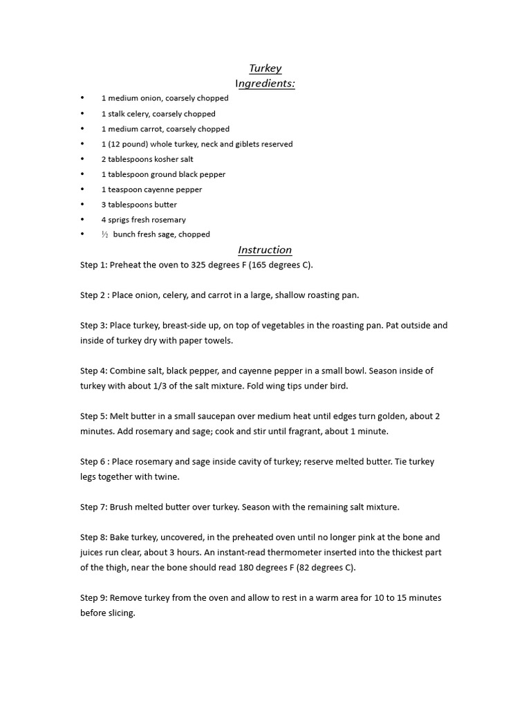 Perfect Roast Turkey Recipe Guide | PDF
