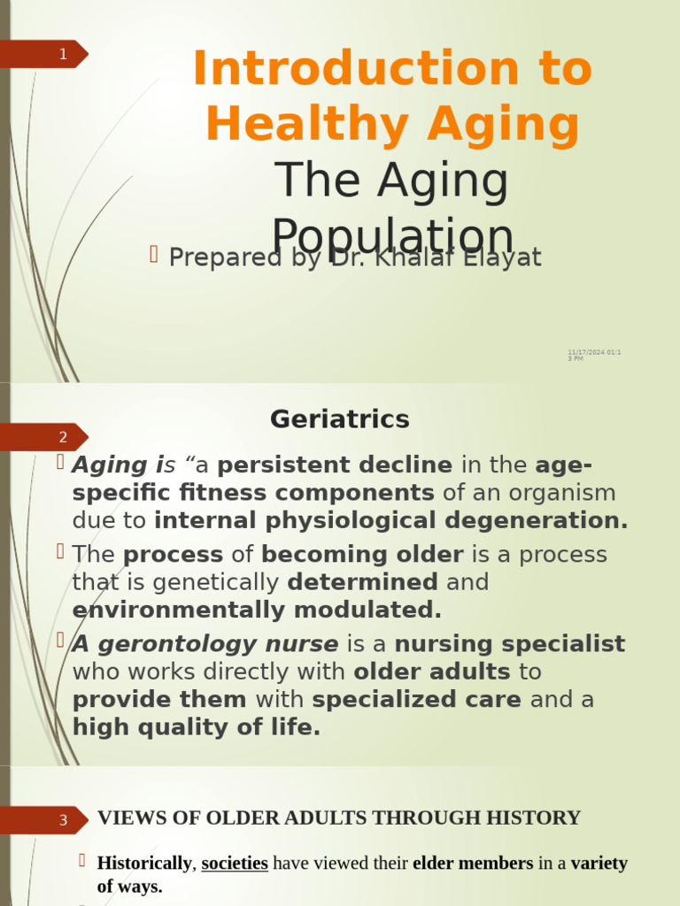 Healthy Aging and Older Adult Care | PDF | Chronic Condition | Social ...