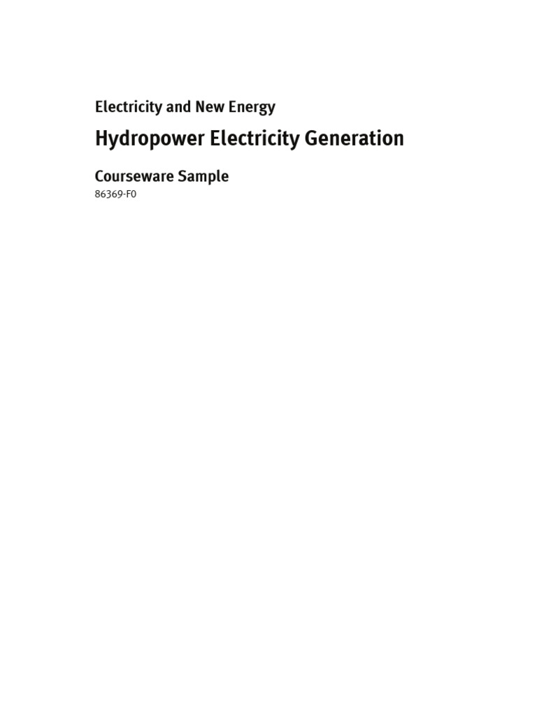 Hydropower Electricity Generation: Electricity and New Energy | PDF ...