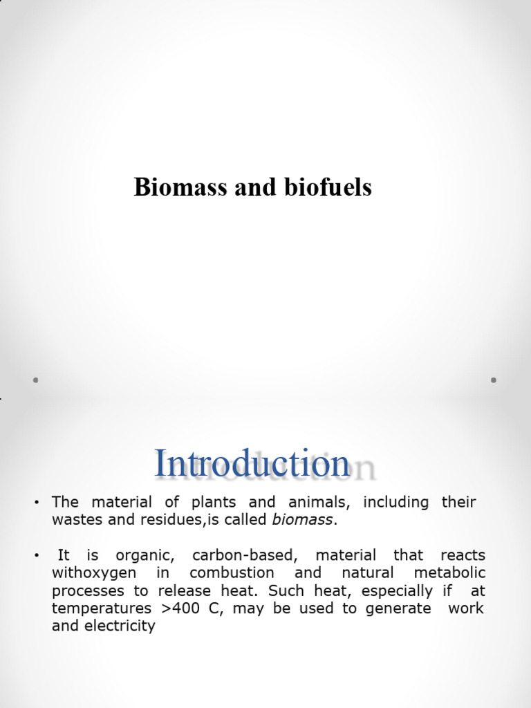 Biomass and Biofuels Overview | PDF | Biofuel | Biodiesel