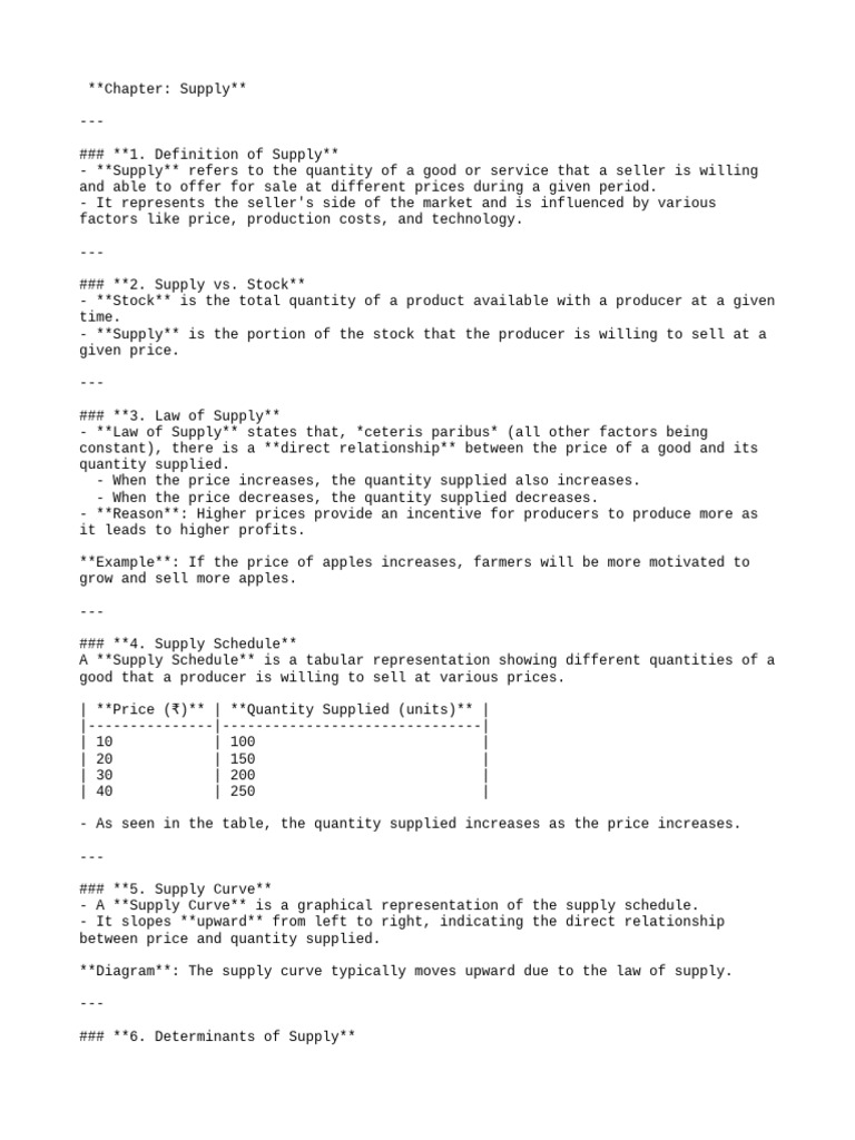 Chapter Supply | PDF | Supply (Economics) | Elasticity (Economics)