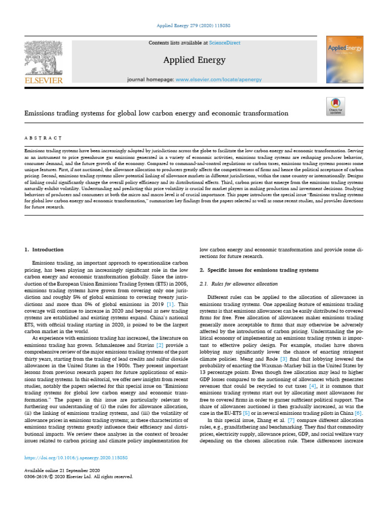 16 Emissions Trading Systems For Global Low Carbon Energy and Economic ...