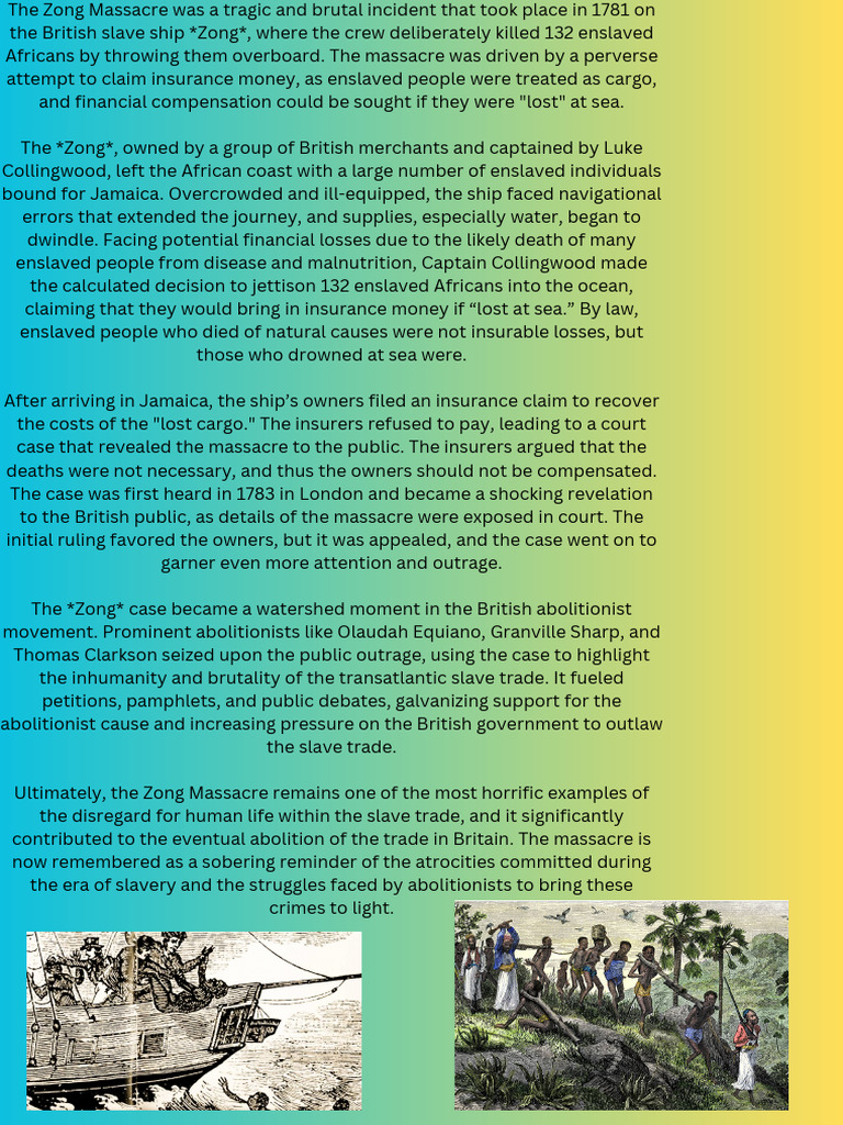 Zong Massacre: A Turning Point in Abolition | PDF | Slavery | African ...