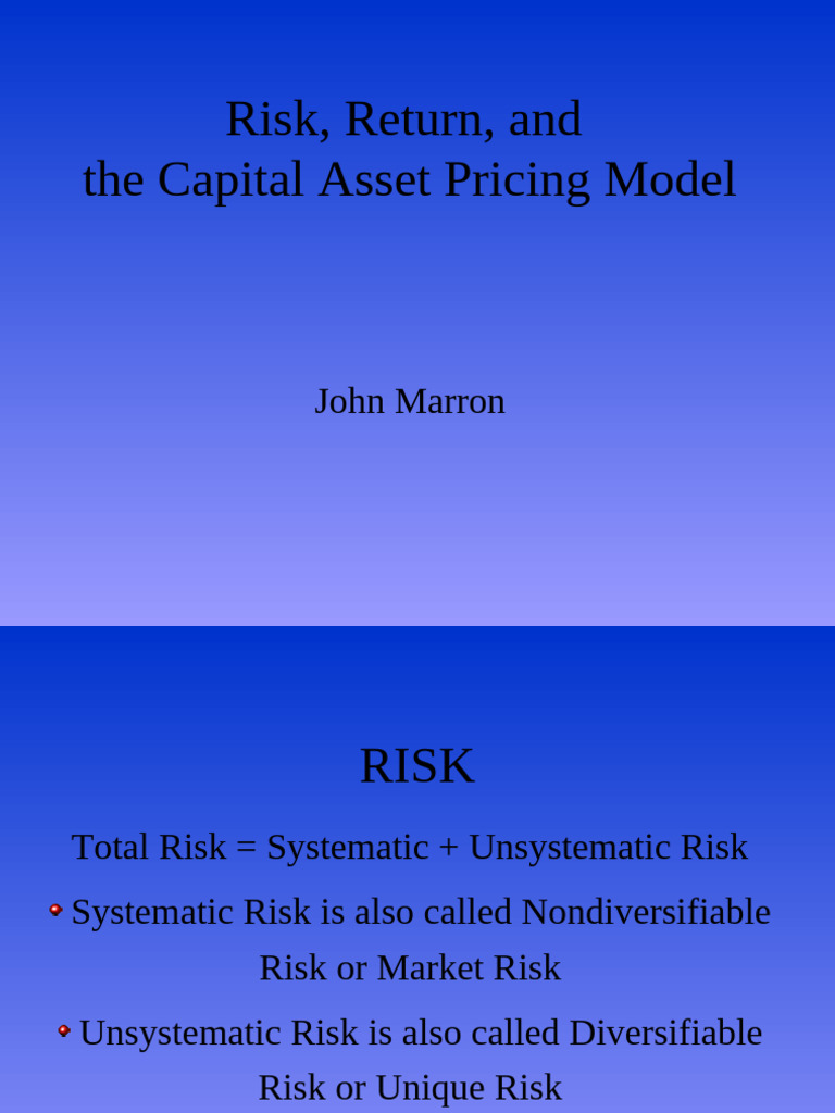Understanding CAPM: Risk and Return | PDF