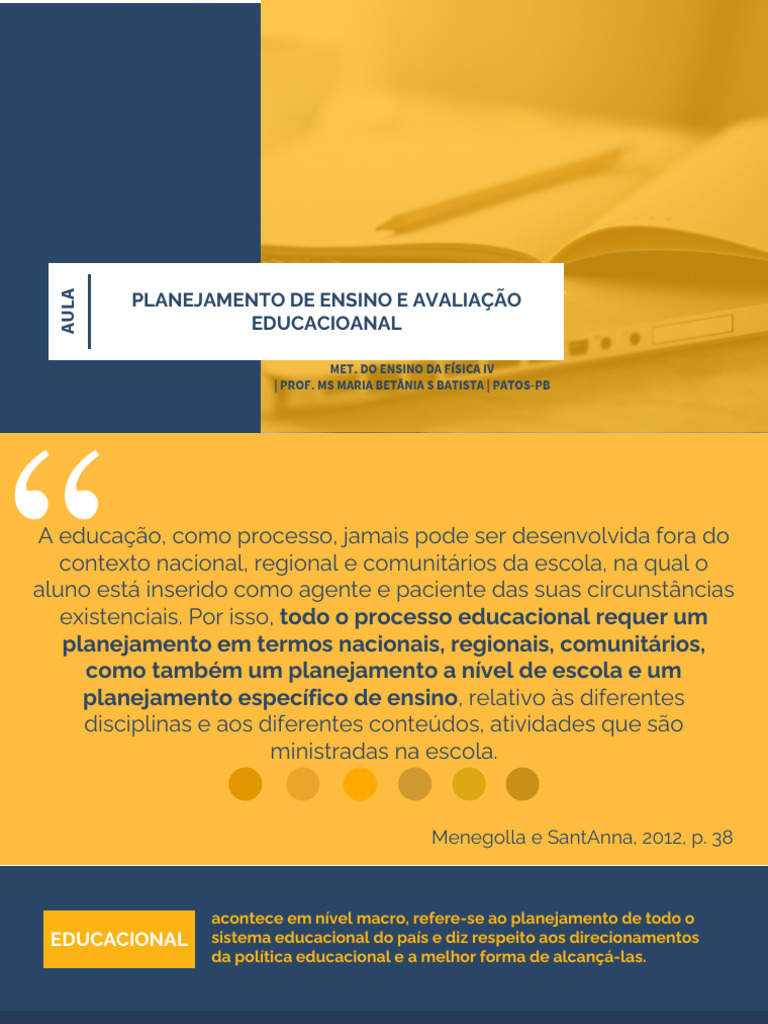 Avaliação no Planejamento de Aula | PDF | Planejamento | Pedagogia