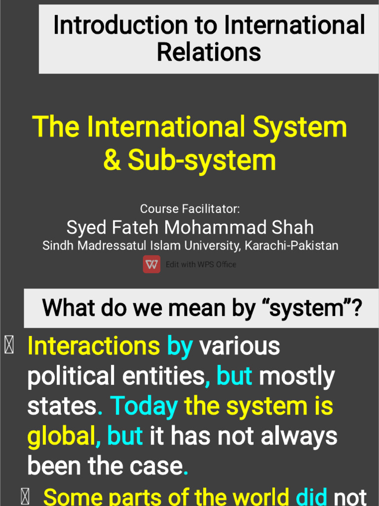 International System & Sub-System | PDF | Soviet Union | World Politics