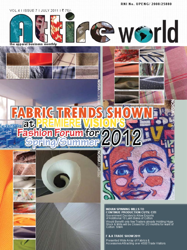 Attire World July11 Issue | PDF | Cotton | Spinning (Textiles)
