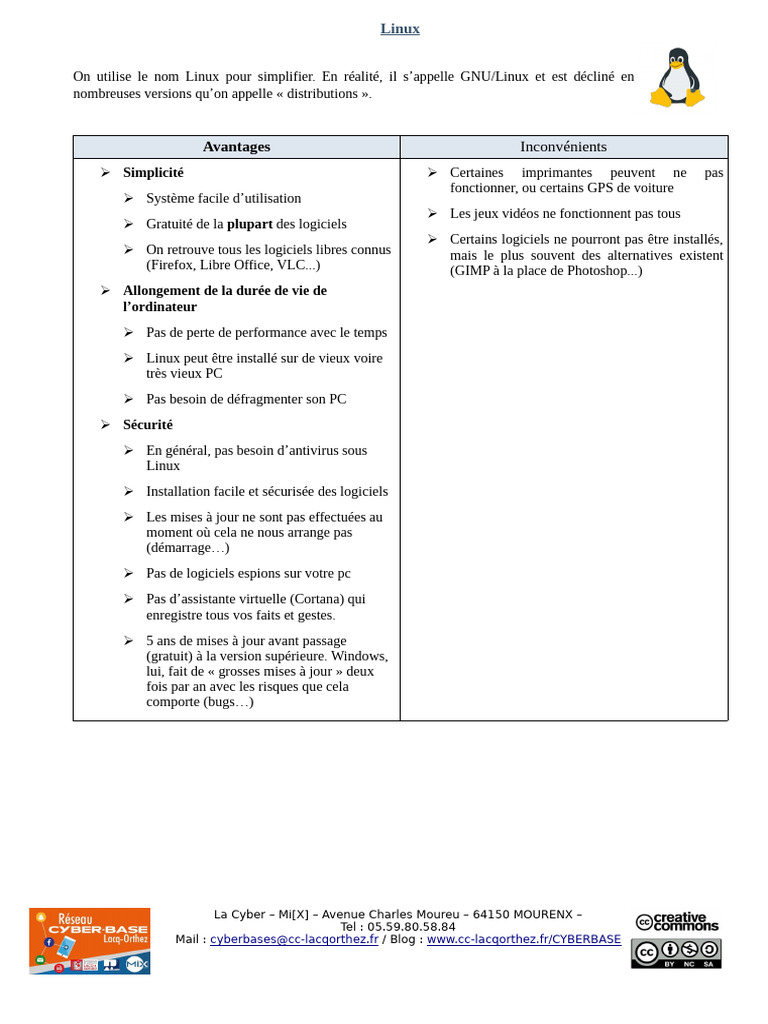 Avantages et inconvénients de Linux | PDF | Linux | Distribution Linux