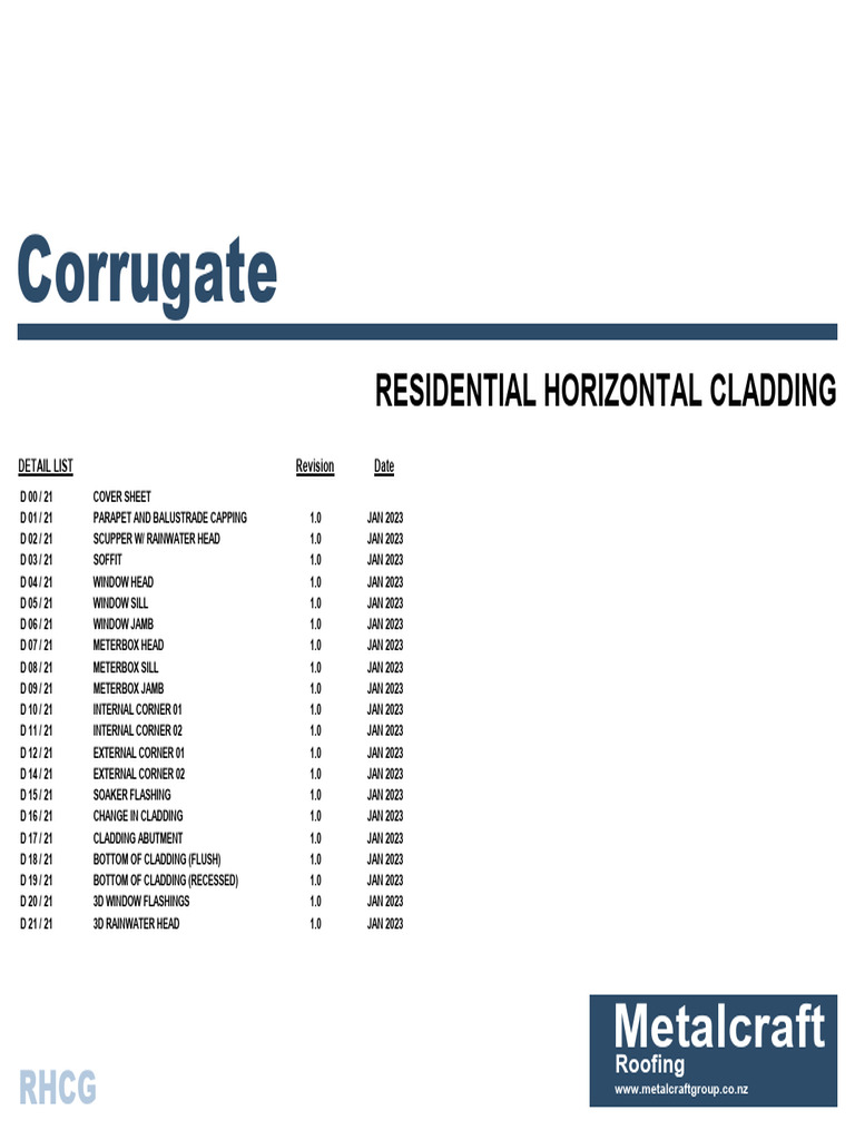Metalcraft Horizontal Cladding Details | PDF | Building | Queensland ...