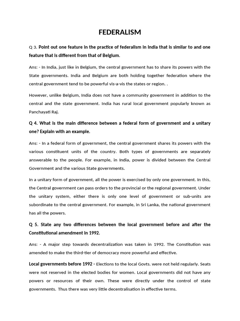 Federalism Notes | PDF | Federalism | Government