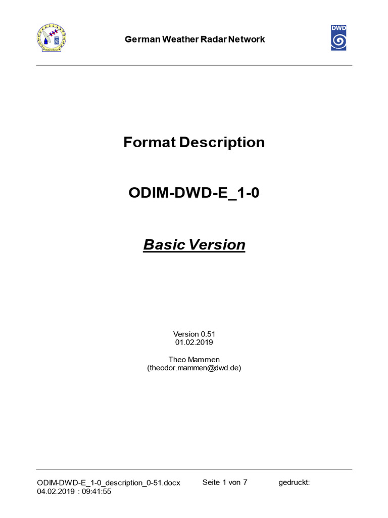 ODIM Beschreibungs | PDF | Radar | Electronics
