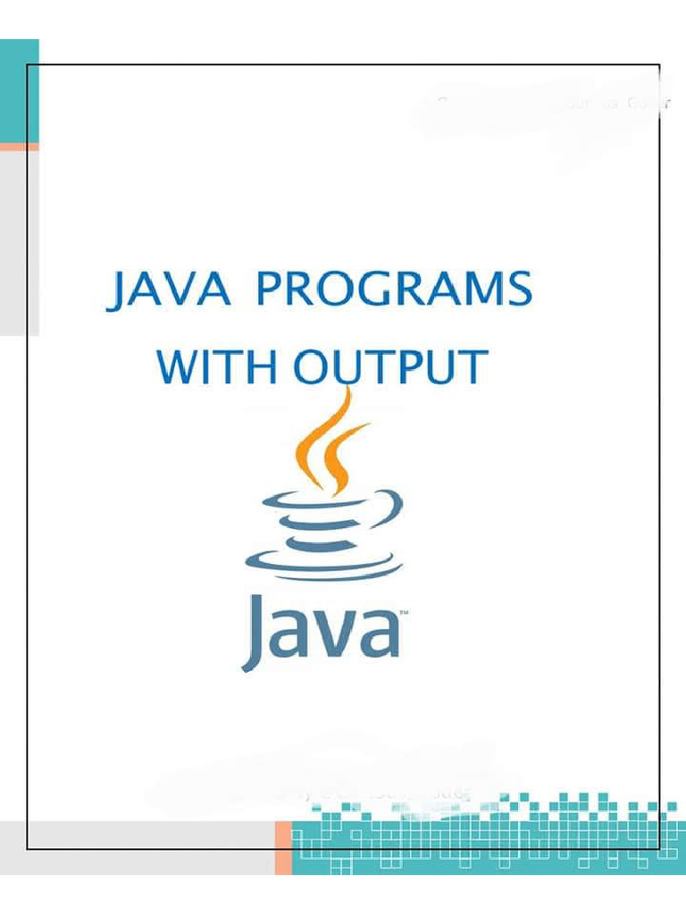 Java Program With Output | PDF