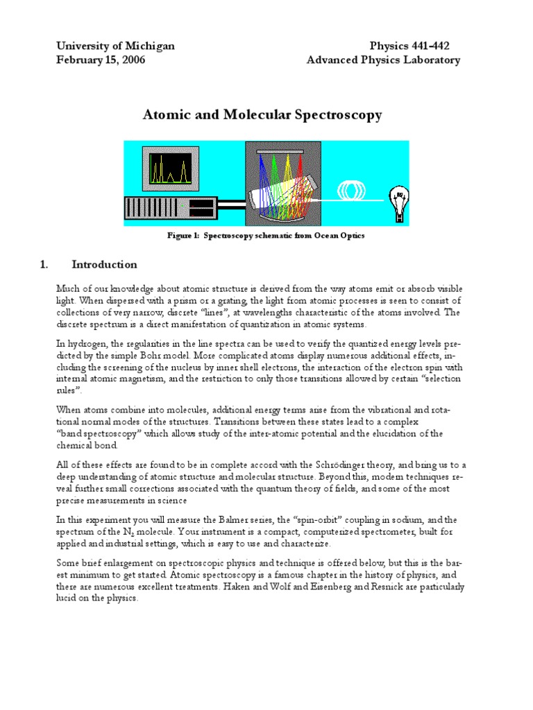 Atomic and Molecular Spectroscopy Guide | PDF | Spectroscopy | Spin ...