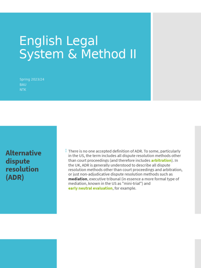 ADR Lecture Notes | PDF | Alternative Dispute Resolution | Mediation