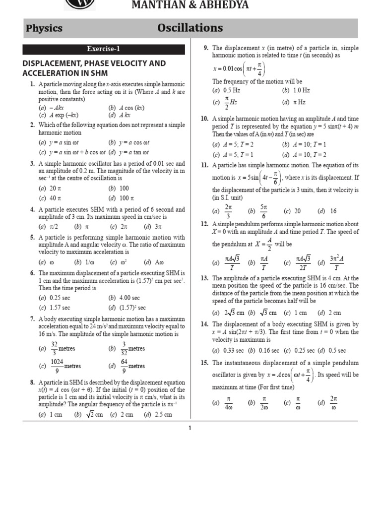 Oscillation Pdf Oscillation Pendulum