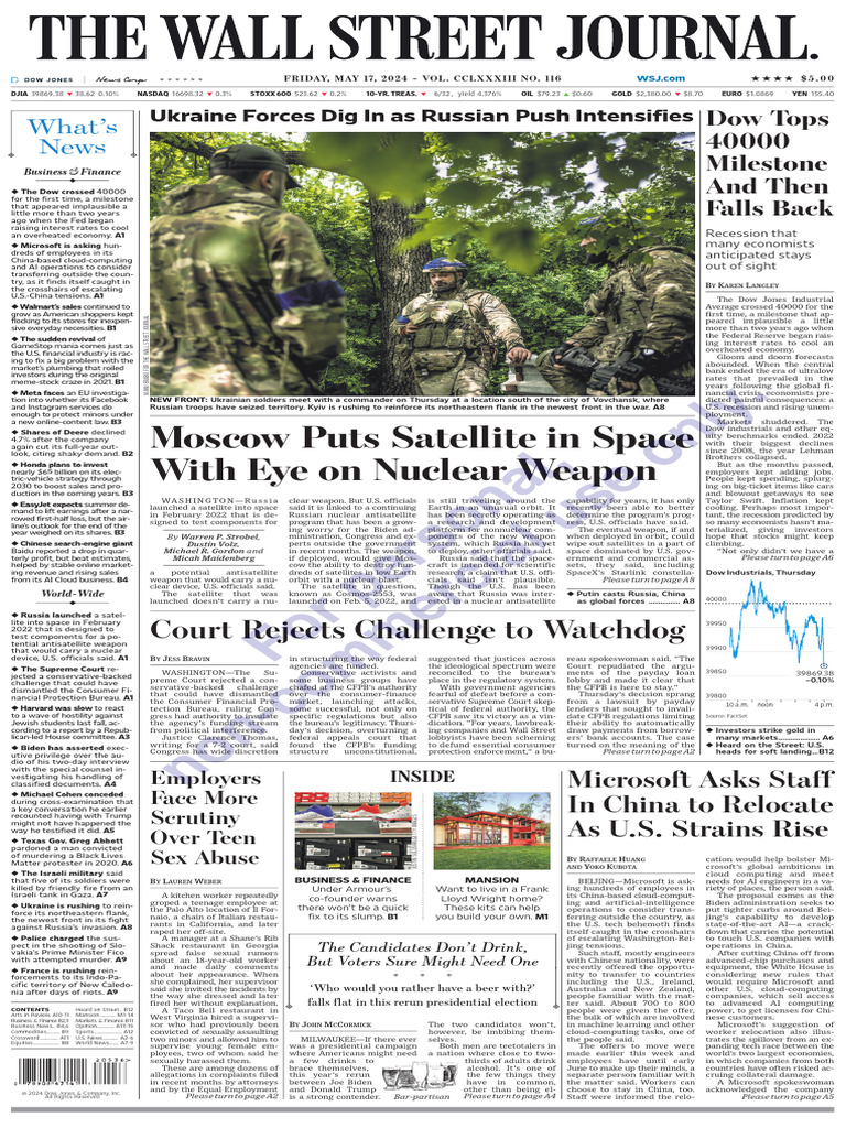 Wallstreetjournal 20240517 TheWallStreetJournal | PDF | Consumer Financial  Protection Bureau | Finance & Money Management