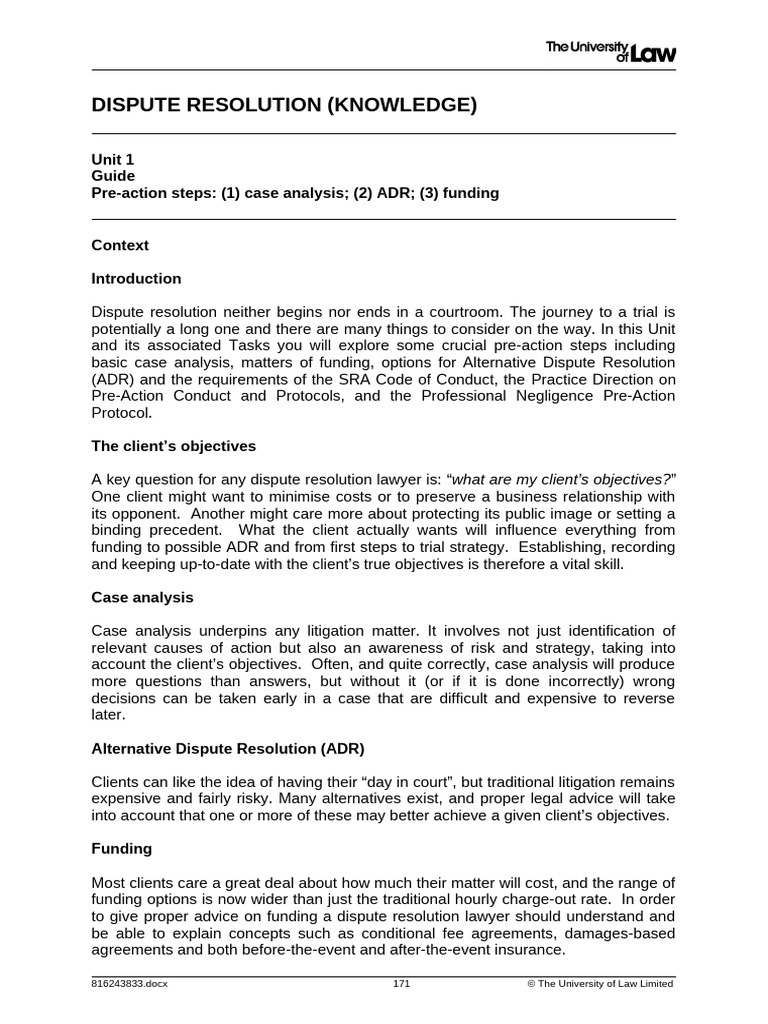 Dispute Resolution Essentials | PDF | Alternative Dispute Resolution ...