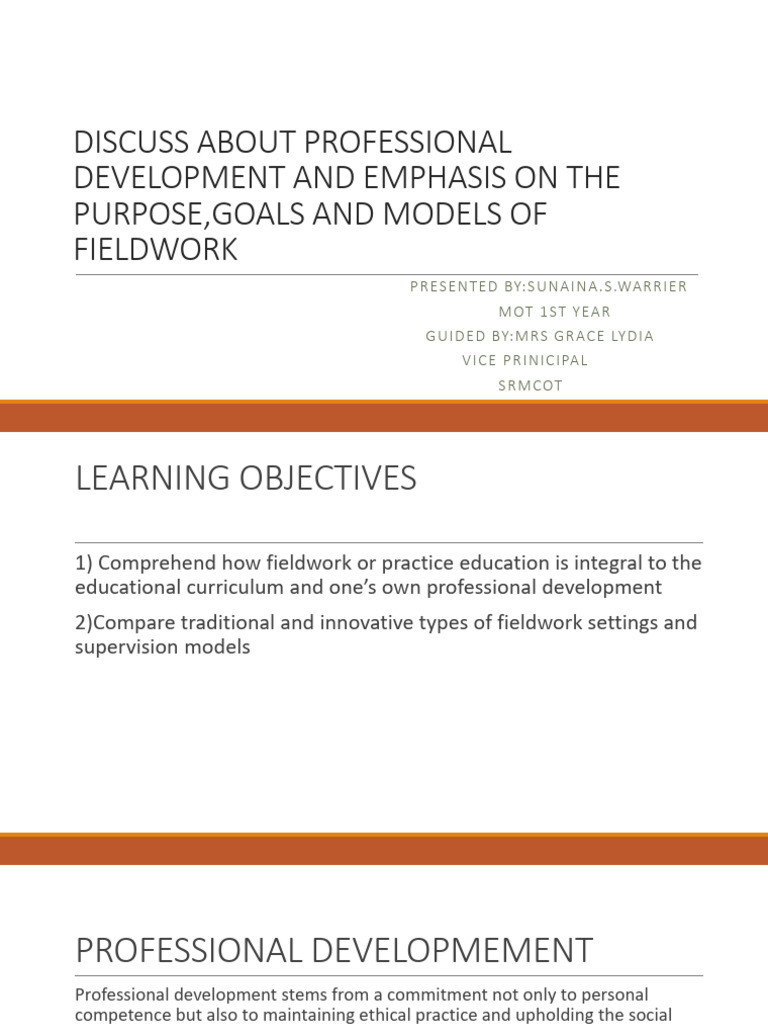 Fieldwork in Professional Development | PDF | Simulation | Occupational ...