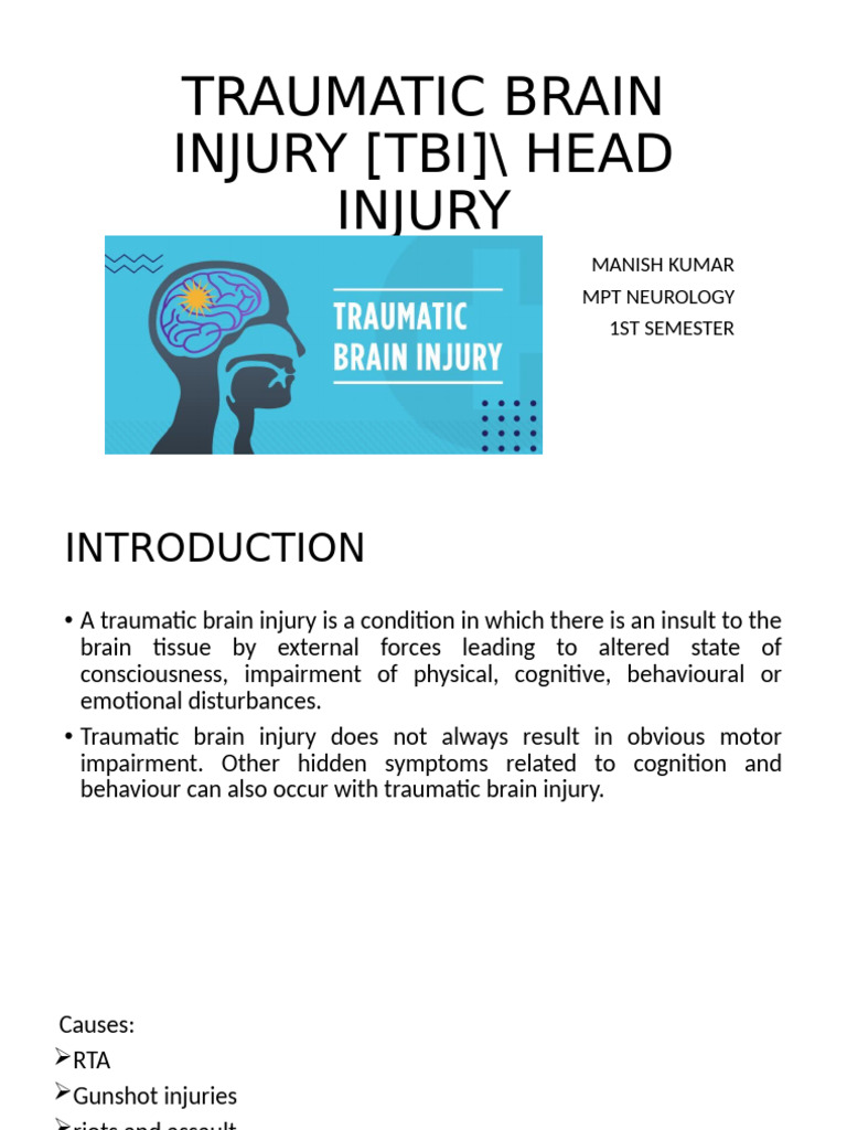 TRAUMATIC BRAIN INJURY Presentation | PDF | Traumatic Brain Injury ...