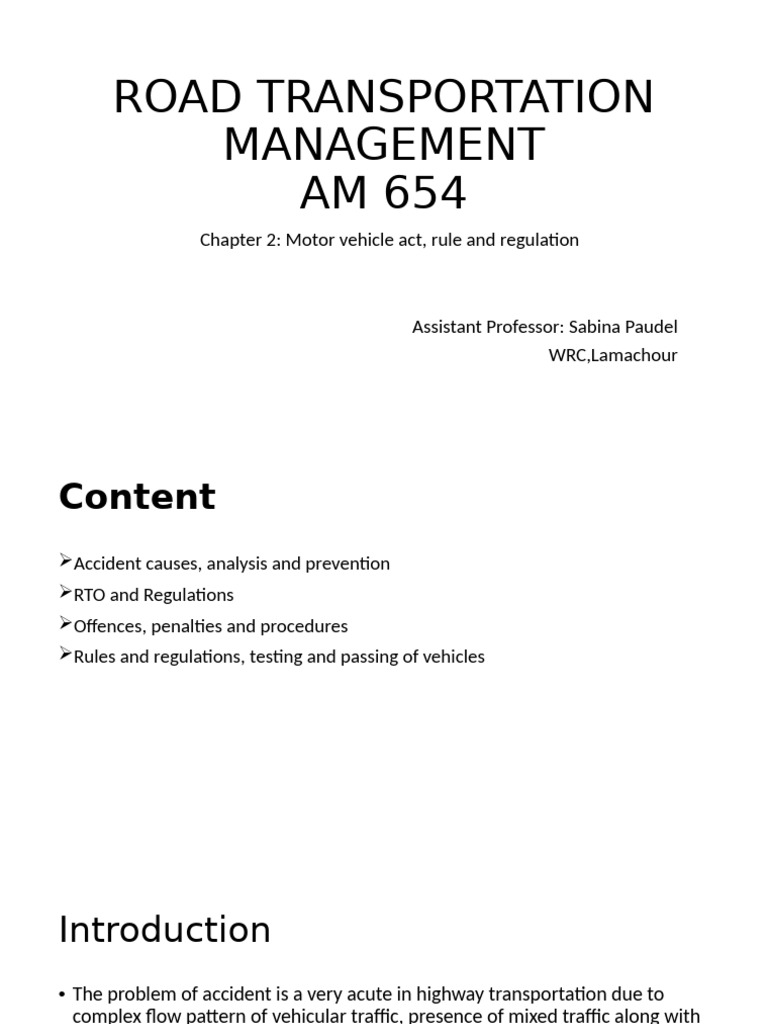 CHP 2 Accident Studies and Analysis | PDF | Traffic Collision | Traffic