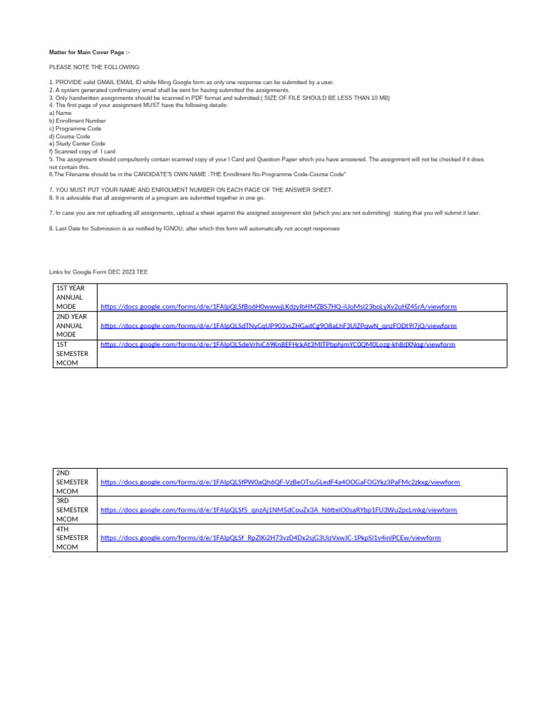 FRONT MATTER With Google Link For DEC 23 TEE | PDF | Career & Growth ...