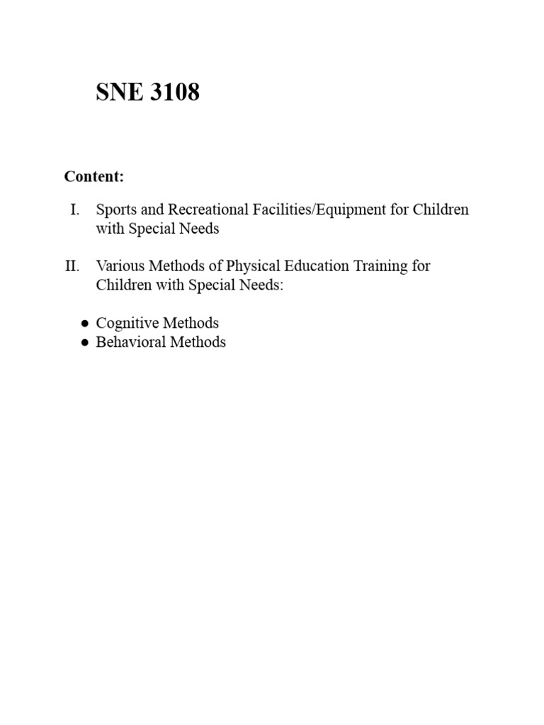Sports Facilities for Special Needs Kids | PDF | Learning | Simulation