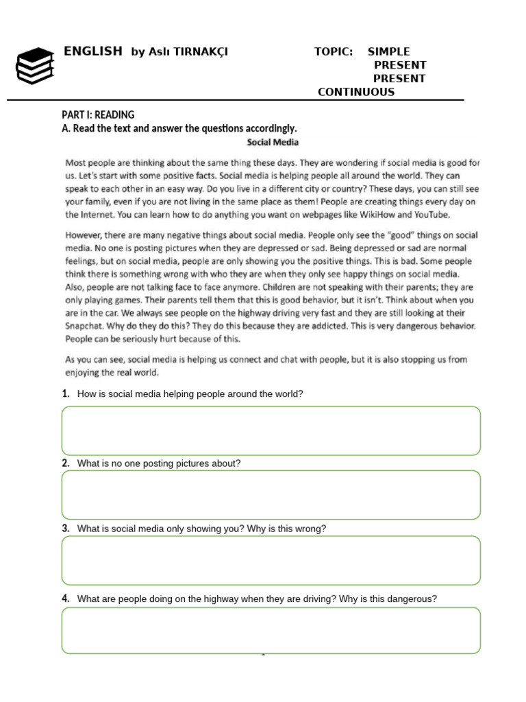 Simple Present and Continuous Exercises | PDF | Language Arts & Discipline