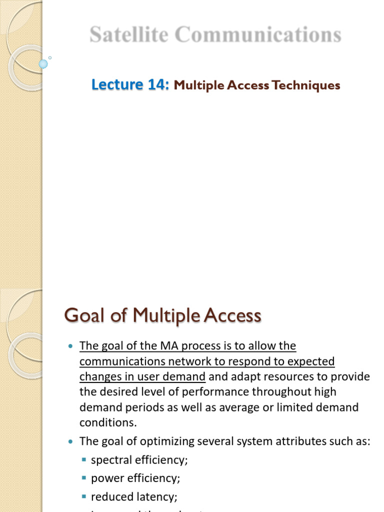 Satellite Multiple Access Techniques | PDF | Channel Access Method ...