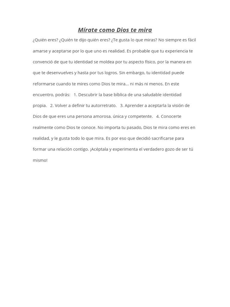 Mírate como Dios te mira | PDF