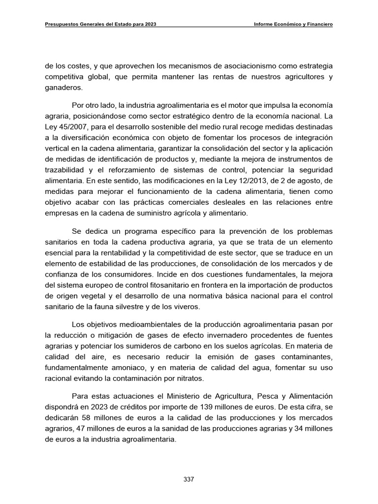 Presupuestos Generales Del Estado para 2023 Informe Económico y ...