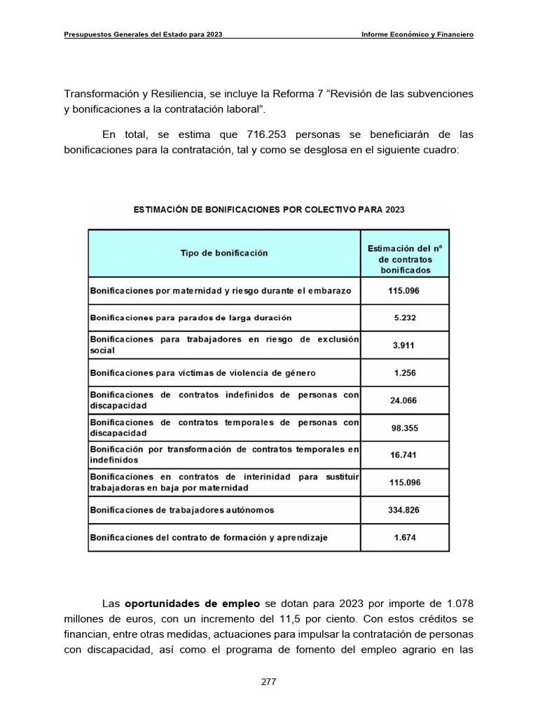 Oportunidades de Empleo: Presupuestos Generales Del Estado para 2023 ...