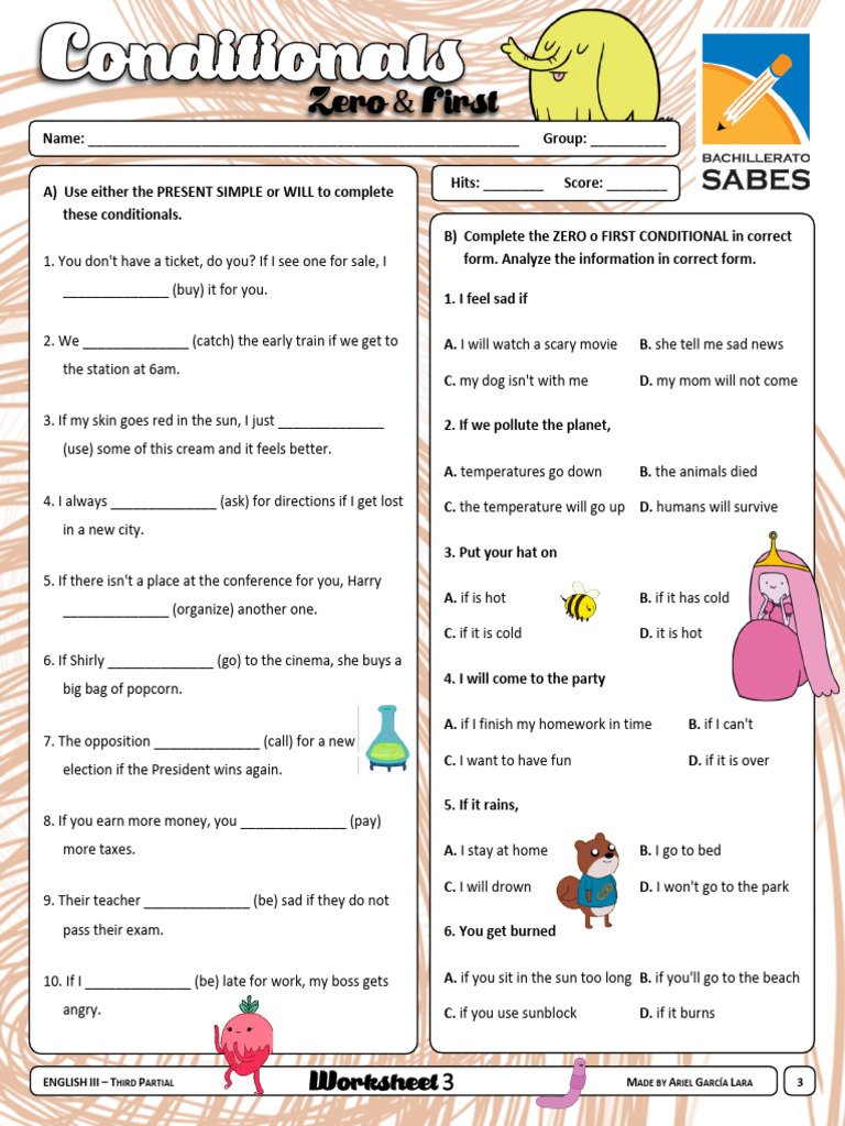 Zero and First Conditional Exercises | PDF