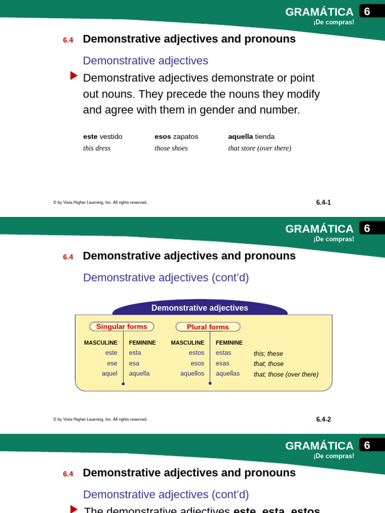 Understanding Demonstrative Adjectives | PDF | Grammatical Gender ...