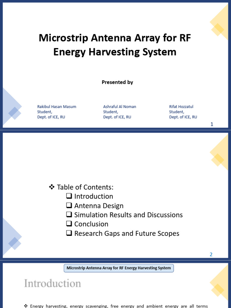 Microstrip Antenna Array for RF Harvesting | PDF | Antenna (Radio ...