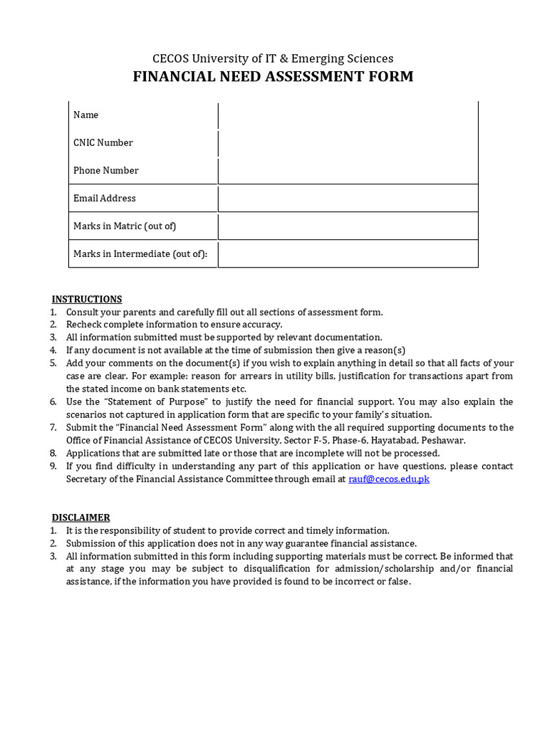 Final Fin Assist Form 2 July 2020 | PDF | Economies