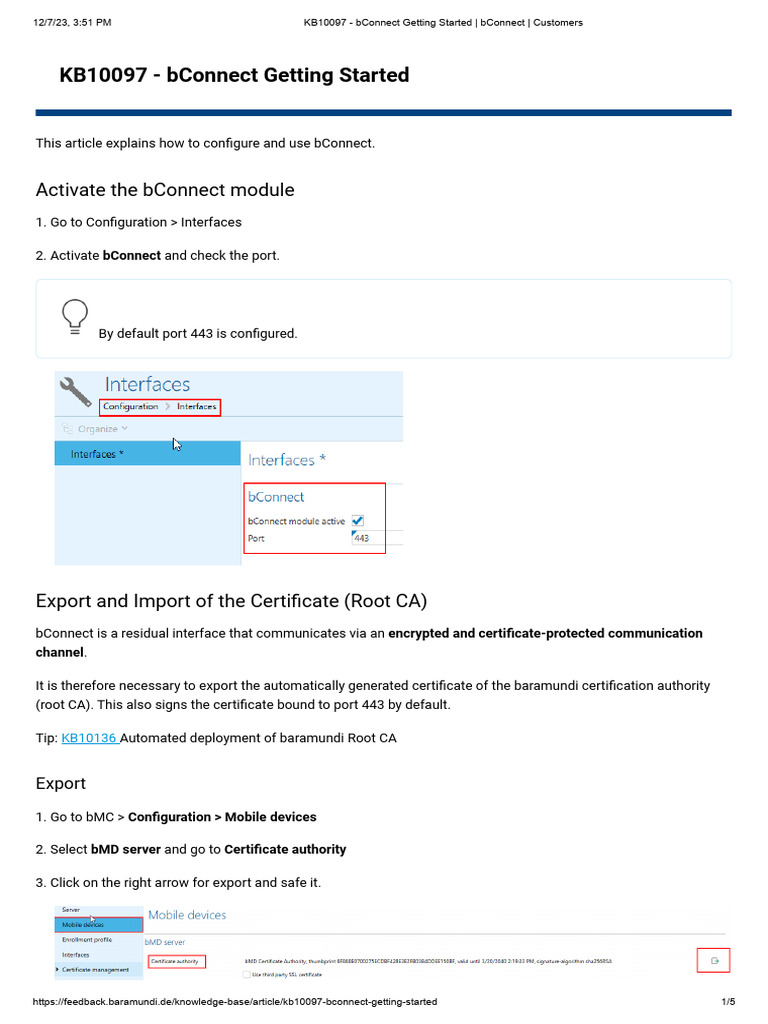 bConnect Setup Guide for Customers | PDF | Public Key Certificate | Web ...