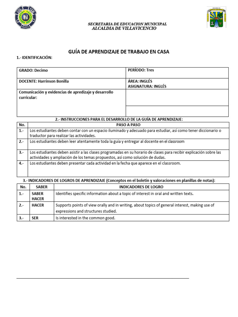 Guia 3 Decimo | PDF | Crecimiento personal y profesional | Ciencias ...