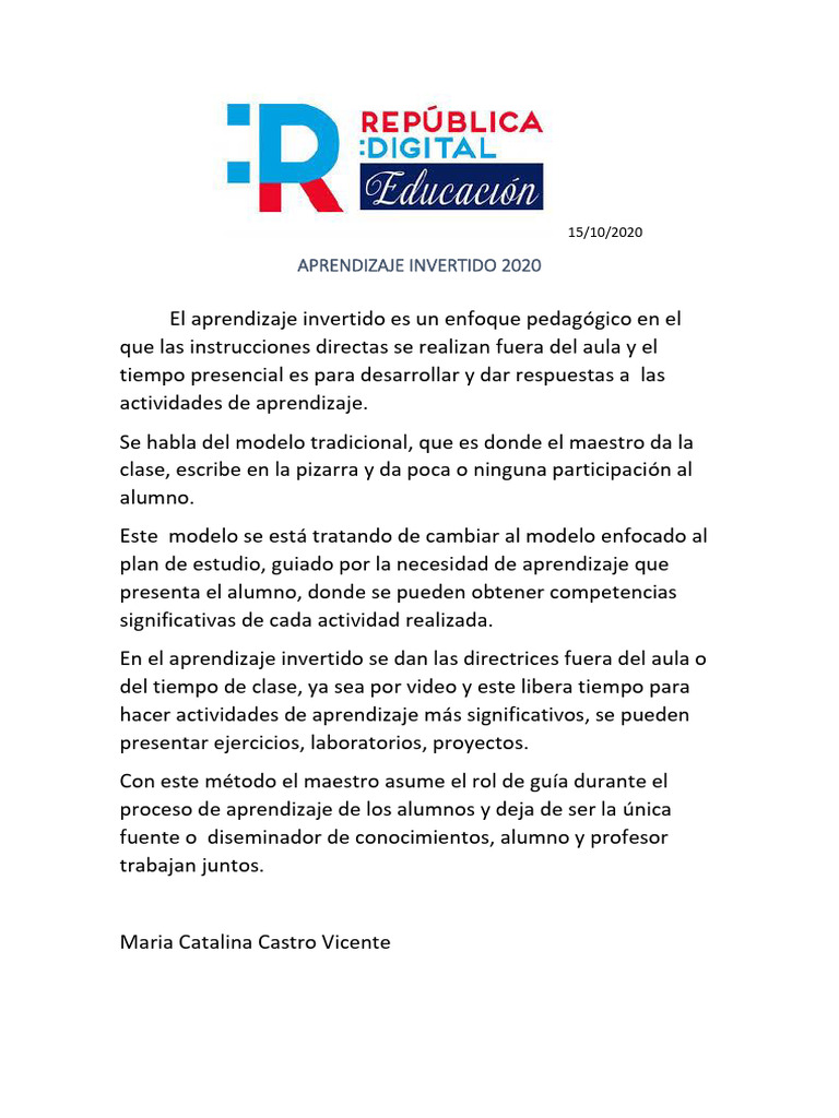 Aprendizaje Invertido-Maria Castro | PDF
