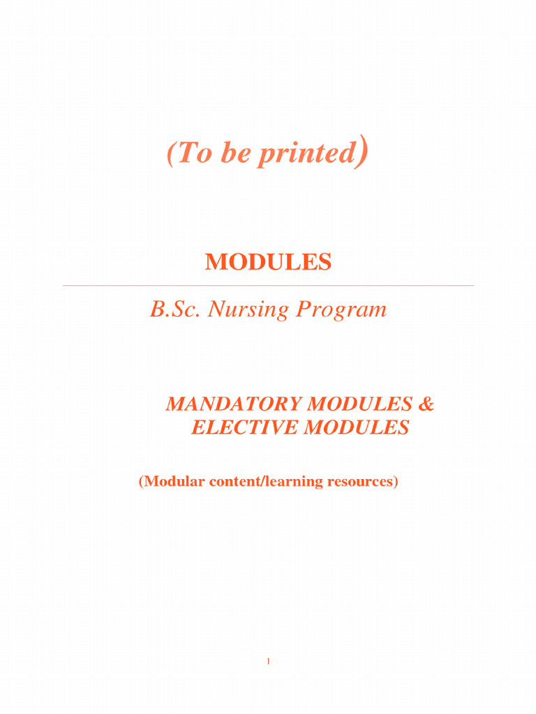 Nursing Module | PDF