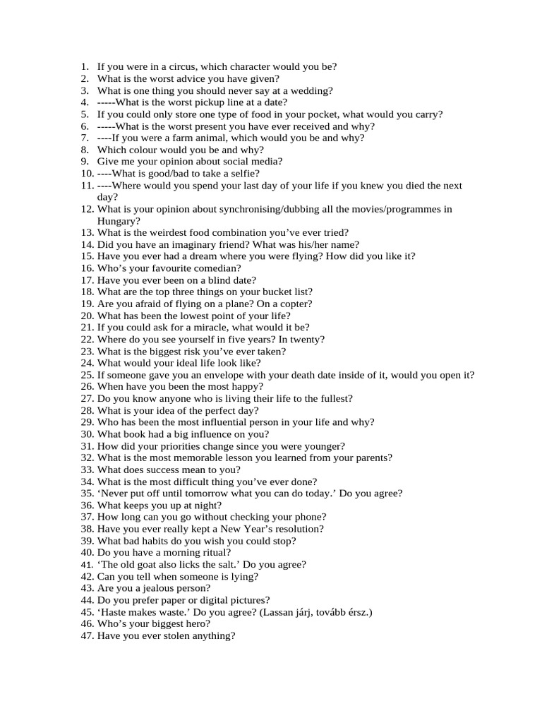 60 questions_Géza | PDF | Taste