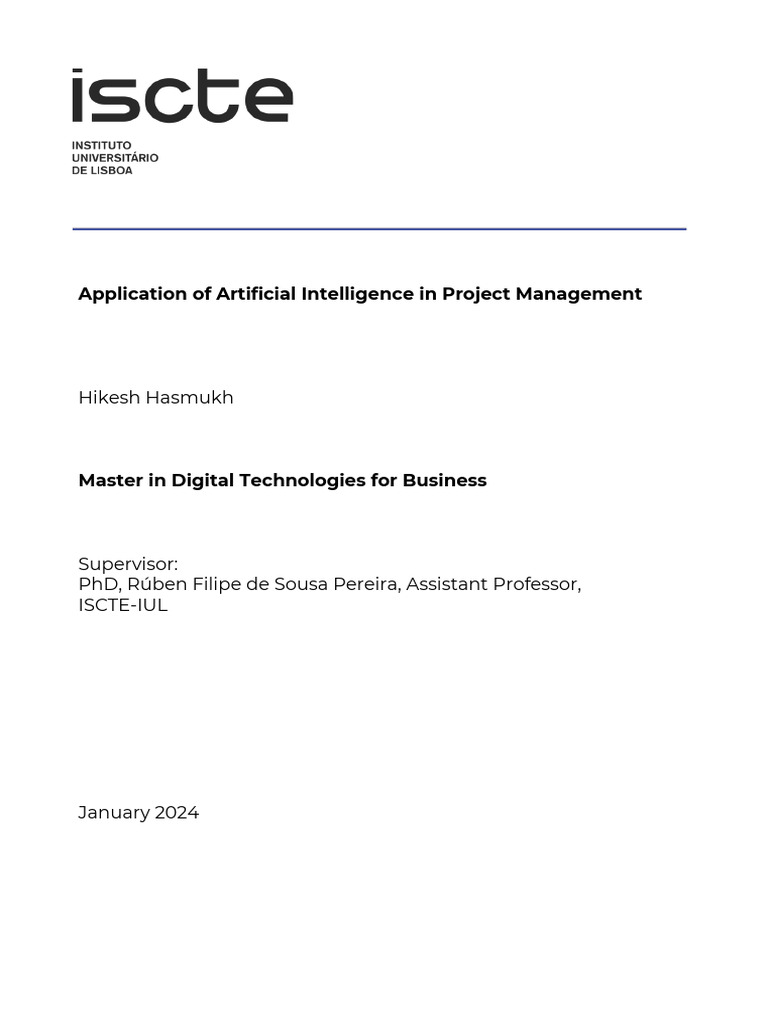 Application of Artificial Intelligence in Project Management | PDF ...