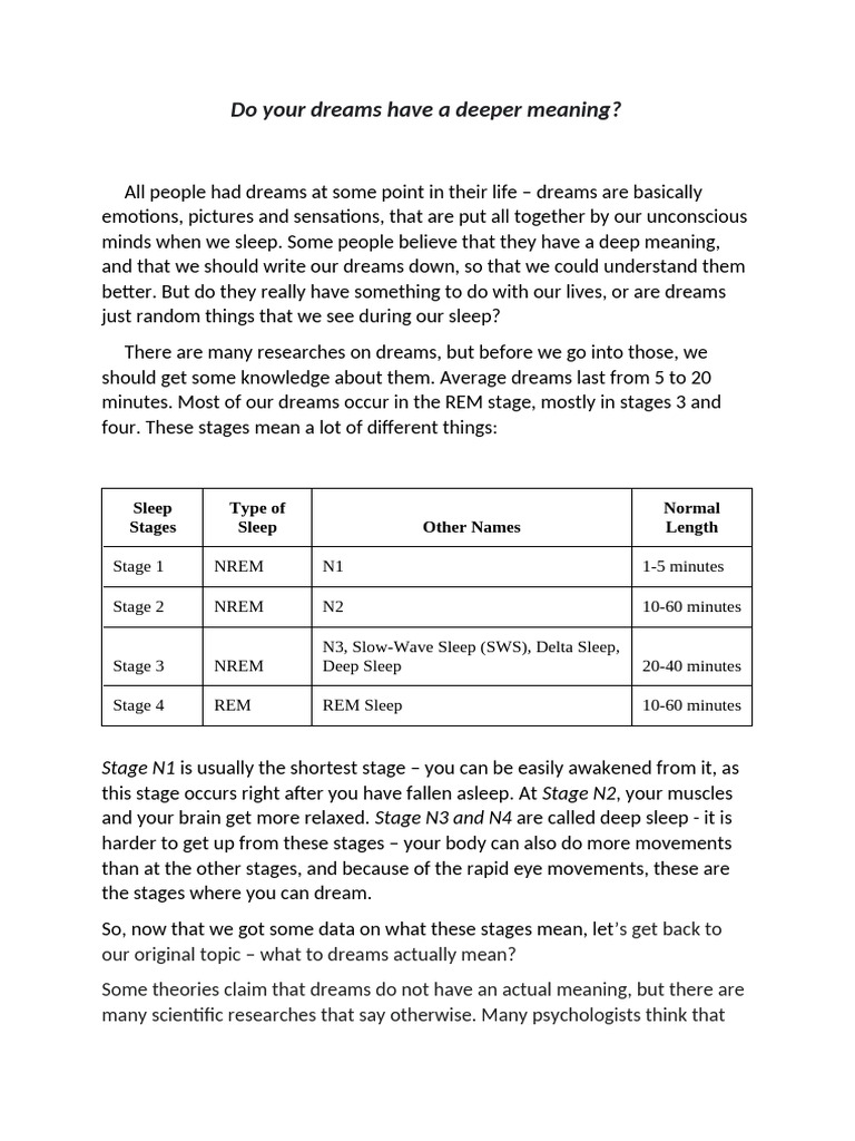 Exploring the Deeper Meaning of Dreams | PDF | Self-Improvement ...